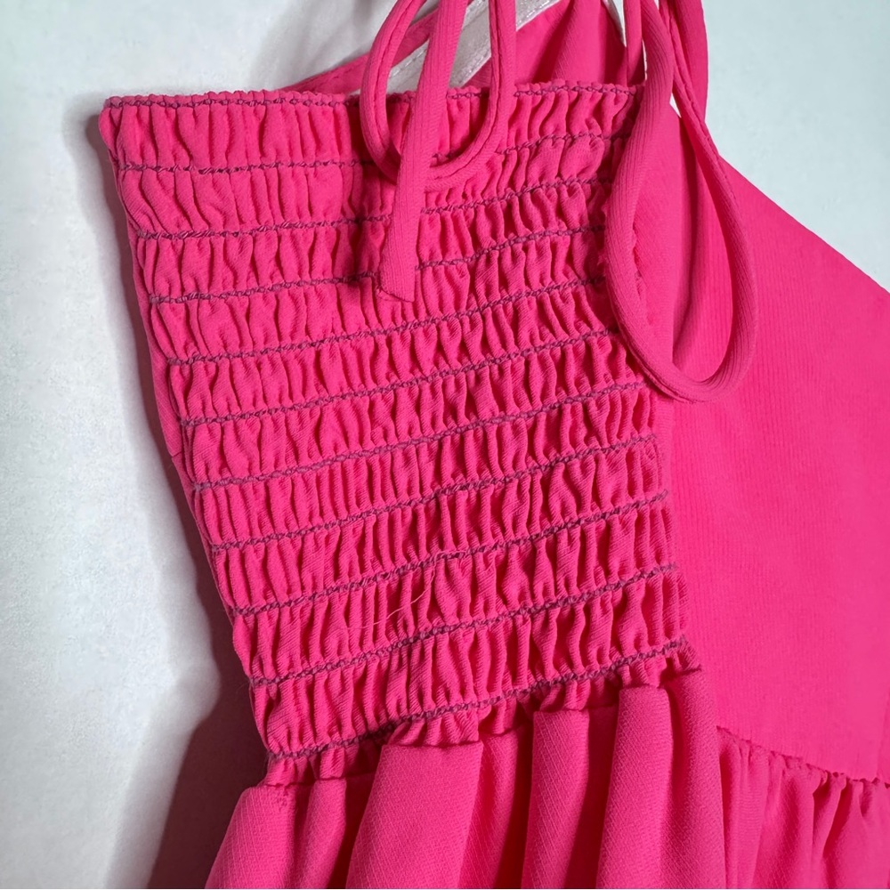 Amanda Uprichard Jojo Dress Pink Lacquer Mini Babydoll Spaghetti Strap SZ Small - Picture 8 of 16